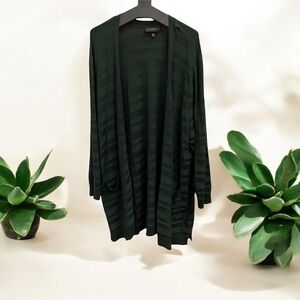 Lane Bryant Cardigan Size 22/24 Beautiful Rich Emerald Green Long Sleeves Rayon